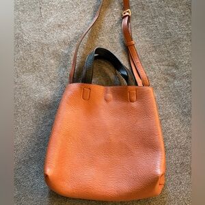 Brown and black crossbody bag